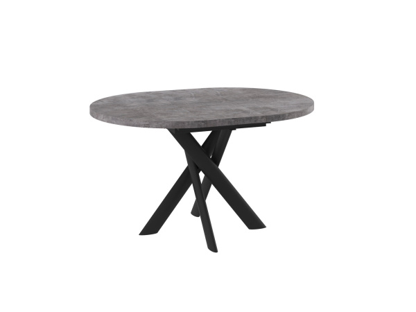 Стол RONALDO-120, круглый раздвижной 120(160), ДЫМЧАТАЯ КЕРАМИКА/ЧЕРНЫЙ RONALDO 120